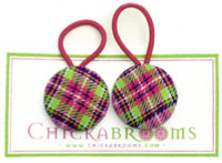 Green Pink Plaid Single Large hair Ties