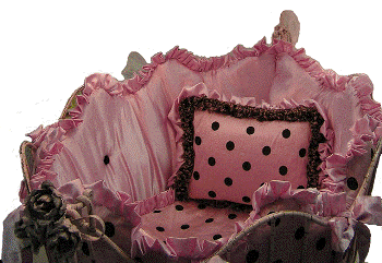 Pink and Chocolate Silk Cradle Linen