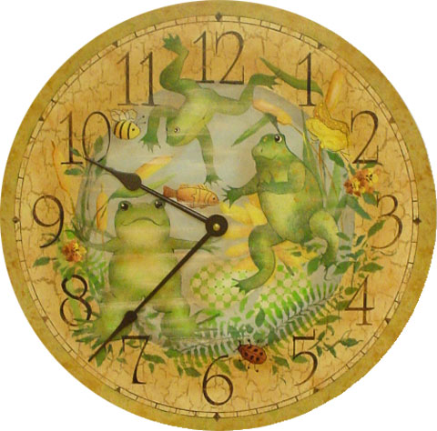 Hand Painted Froggy Clock